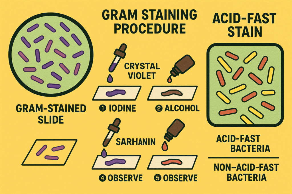 🔬 Staining Techniques in Microbiology Laboratory